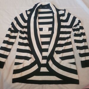 Verve Ami Black and White Striped Cardigan